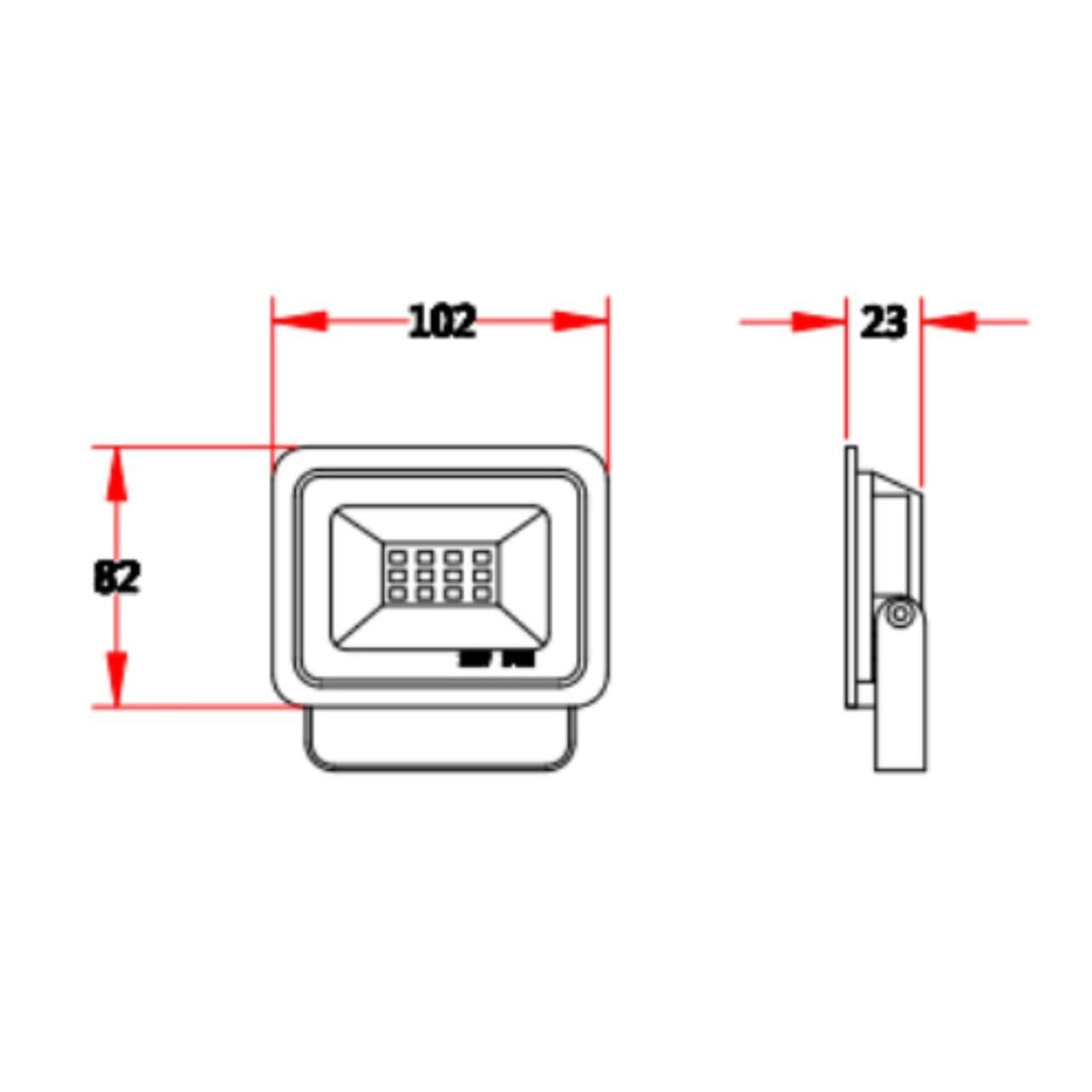 Projetor LED Exterior 10W 6000K Luz do Dia – IP66 – 100 lm/W – Ângulo de Feixe 120° – Para Pátio e Entrada de Garagem – Garantia 3 Anos – foto 3