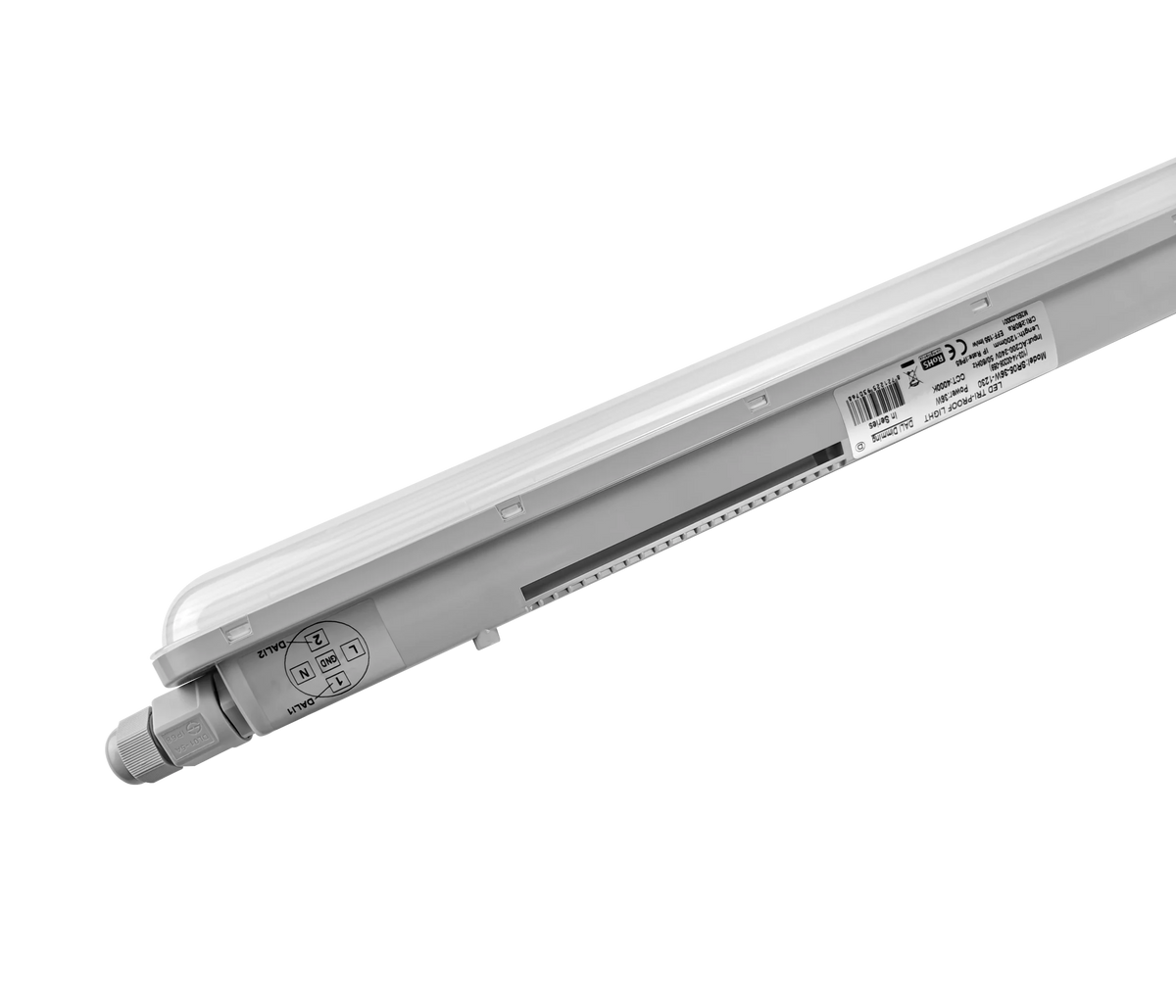 LED Tri-Proof Light 120 cm 36W 5700K Daylight White – IP65 DALI Dimmable – 155 lm/W – Linkable – For Workshop, Garage & Industry – 5-Year Warranty – photo 2