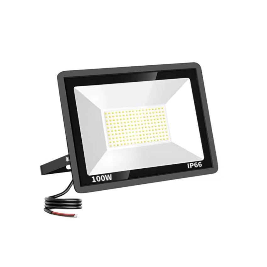 LED Floodlight 100W – 6000K – 100 lm/W – Beam Angle 120° – DOB – IP66 | 3-Year Warranty