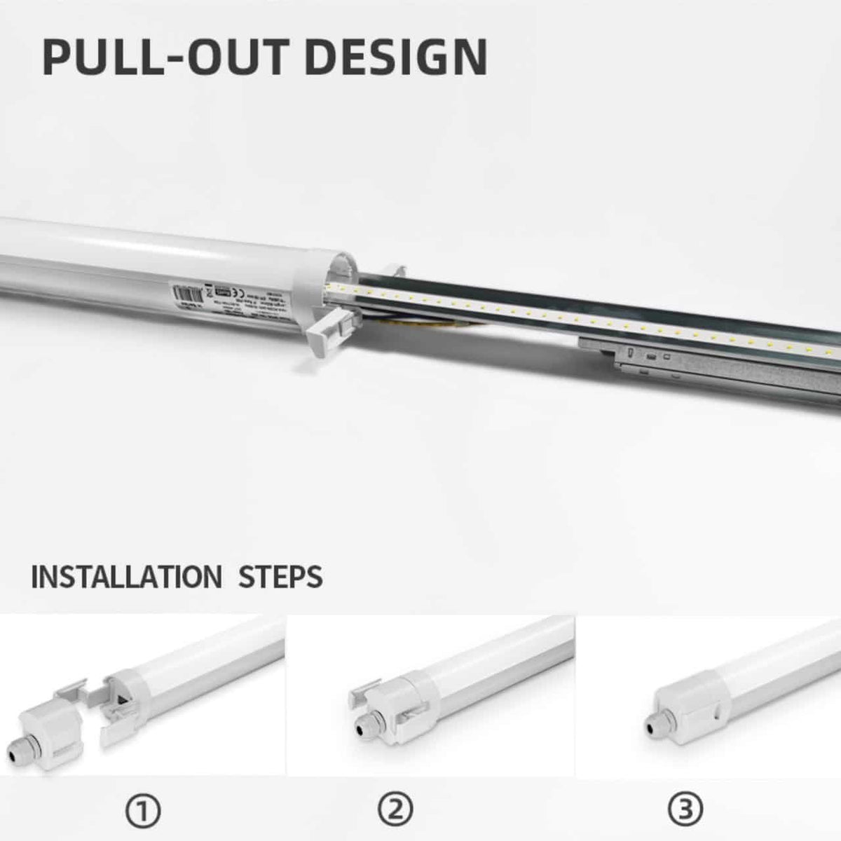 LED Tri-Proof Light 150 cm – 5700K – 26-50W Regulável – 150 lm/W – Interligável – Garantia 5 Anos – foto 2