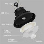 LED High Bay com Sensor de Movimento 150W – 4000K – Driver Sosen – 150 lm/W – Garantia 5 Anos – Para Armazém e Naves Industriais – foto 3