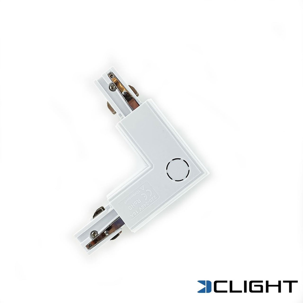 L-Connector for 3-Phase Track – White or Black – For Shop, Office & Commercial – 5-Year Warranty