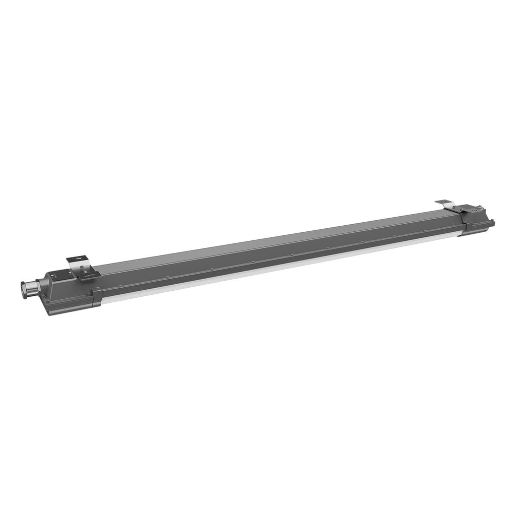 ATEX LED linear light, top view with mounting brackets