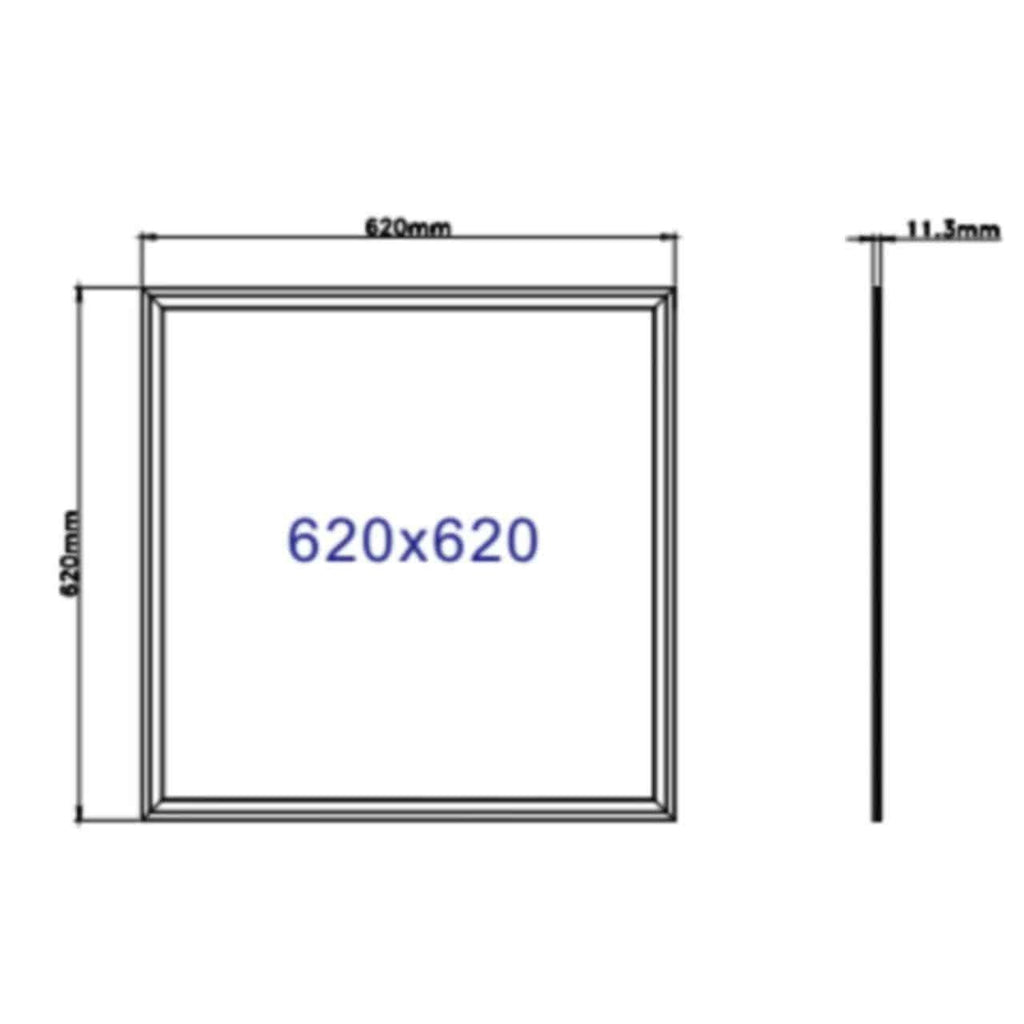 LED Panel 62×62 – 40W – 3000K – 120 lm/W – Edgelit – Driver Inkluderet (Erstatter 4x18W) – 5 År Garanti – foto 2