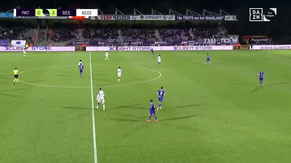 Patro Eisden Maasmechelen Pro League match under Clightstore LED floodlights