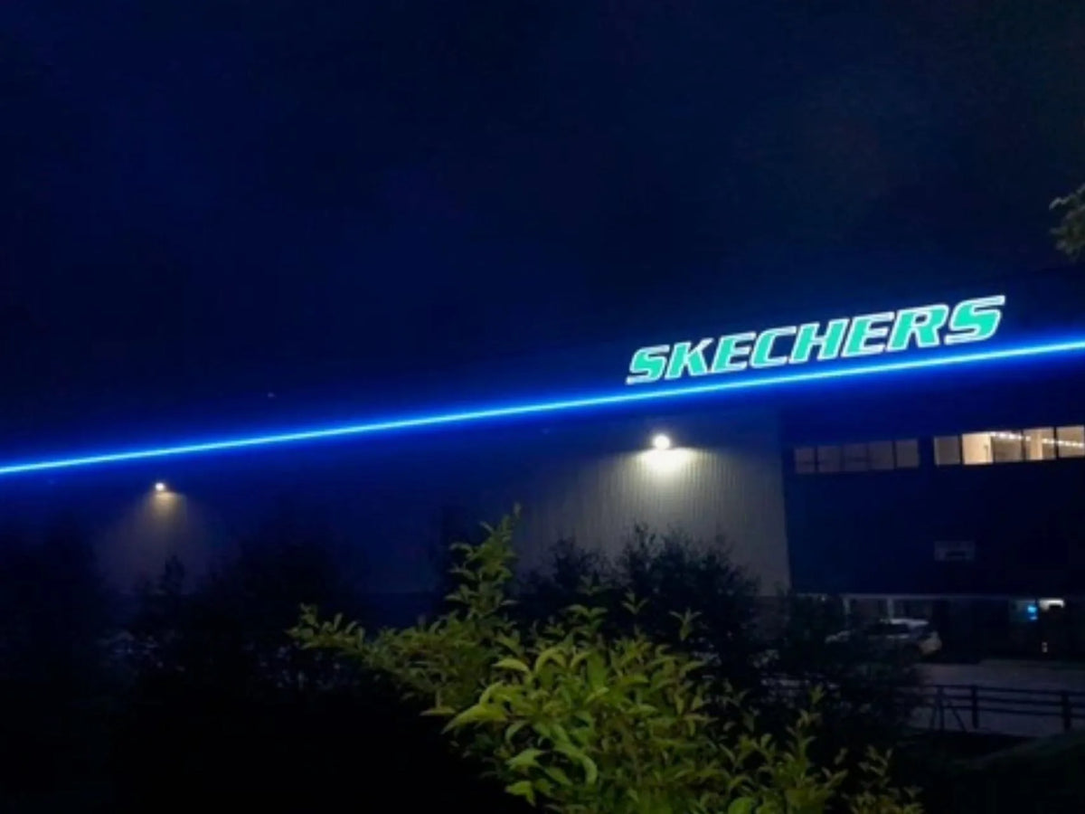 Skechers LED sign and facade line lighting