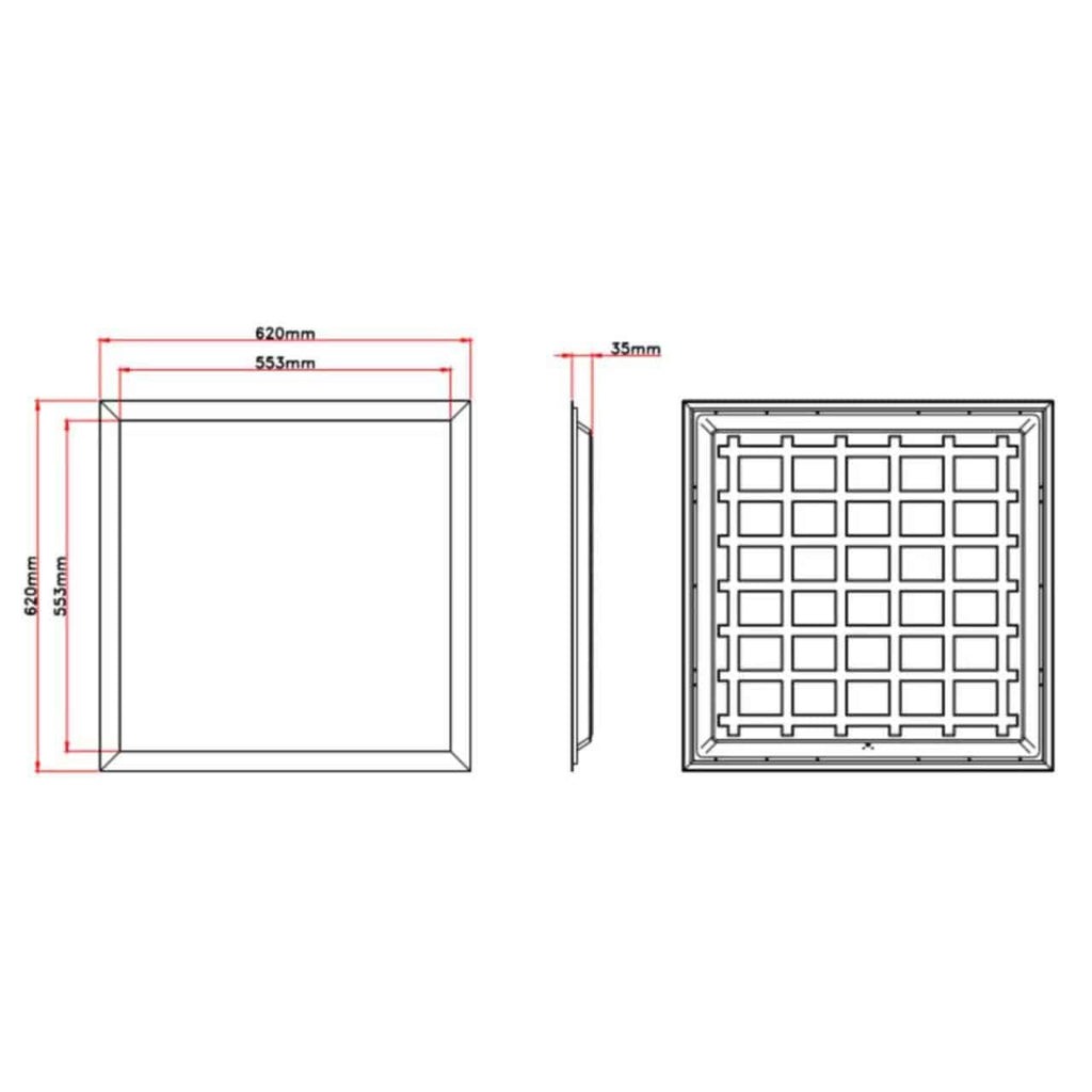 Dalle LED 62×62 – 40W – 6000K – 110 lm/W – Rétroéclairée – Driver Inclus (Remplace 4x18W) – Garantie 5 ans – photo 3