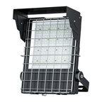 LED floodlight with metal visor and stainless steel mesh protection