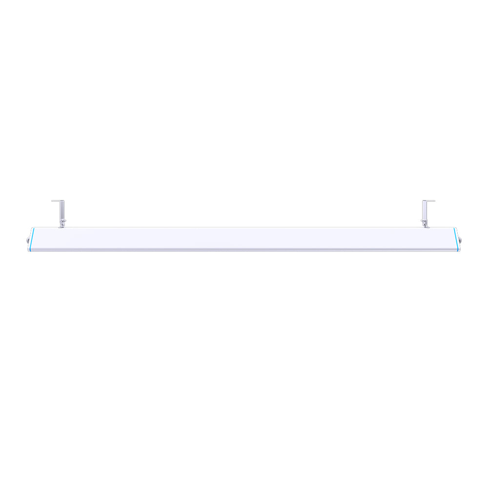 LED Linear High Bay with mounting brackets, front view