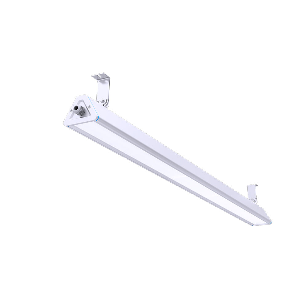 LED Linear High Bay with mounting brackets, bottom view