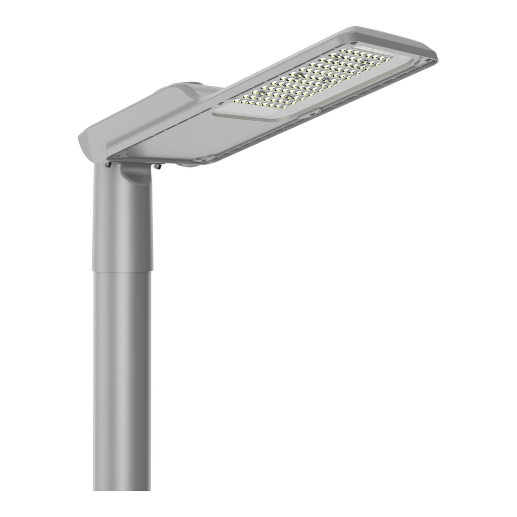 LED street light mounted on a pole