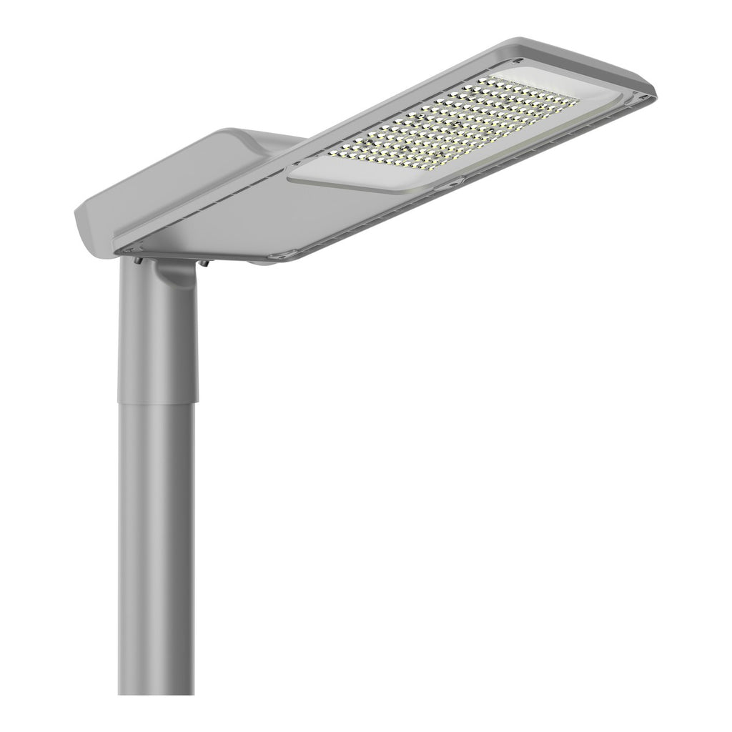 LED street light mounted on a pole