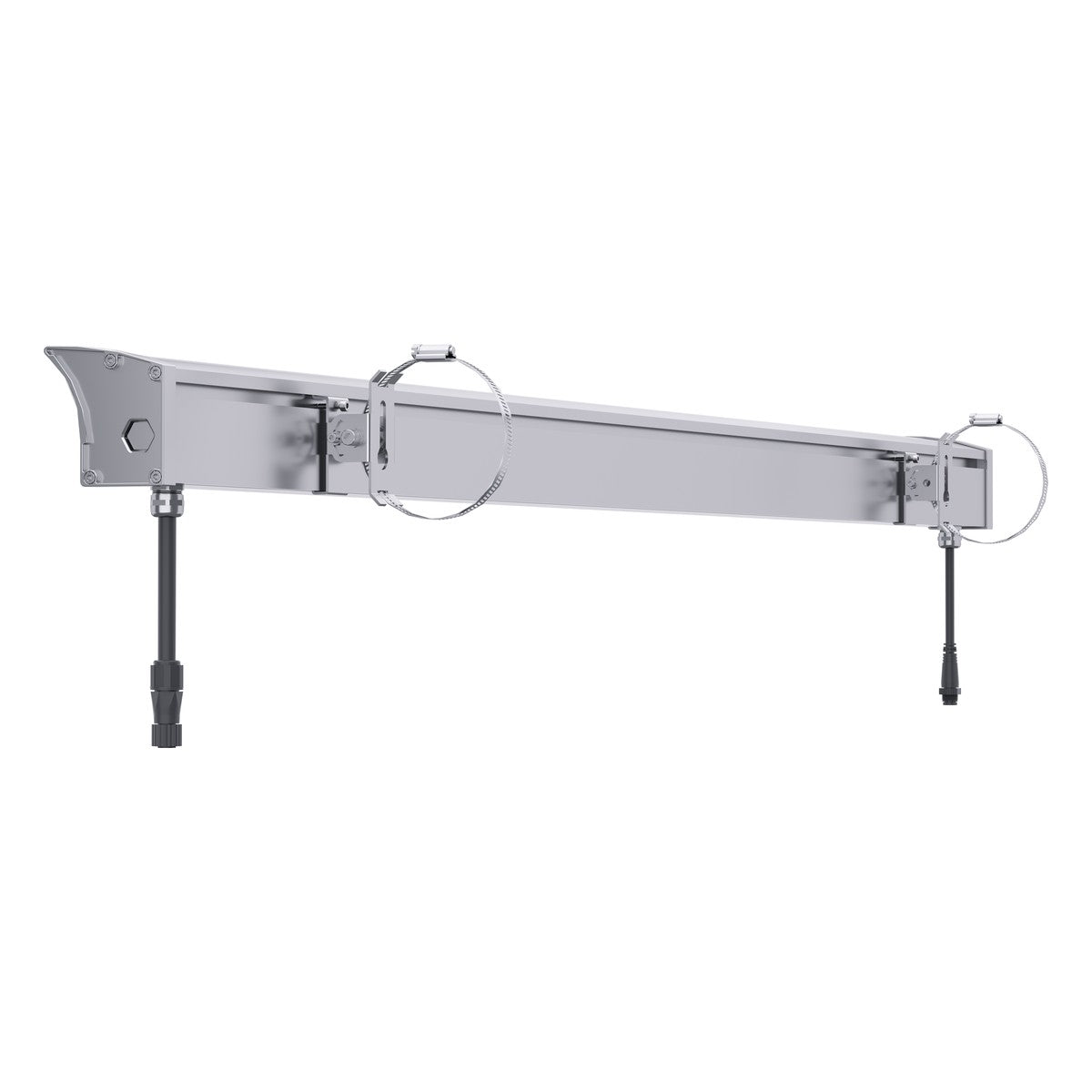 LED Tennis Court Light 75W, rear view with stainless steel pole clamps